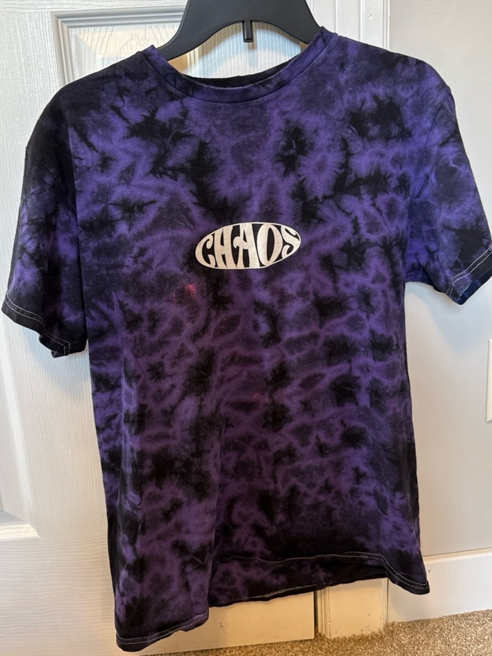 Kids Purple Tie-Dye 'Chaos' Graphic Tee - Picture 1 of 3